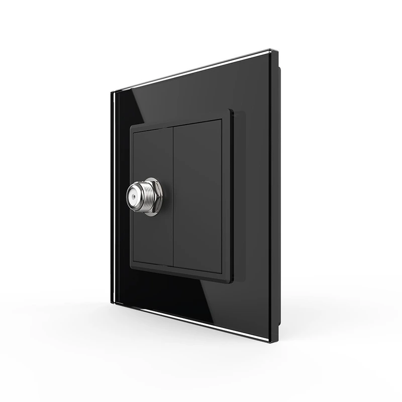 Розетка супутникова SAT Livolo чорний скло (VL-C7FCSL-1BP)