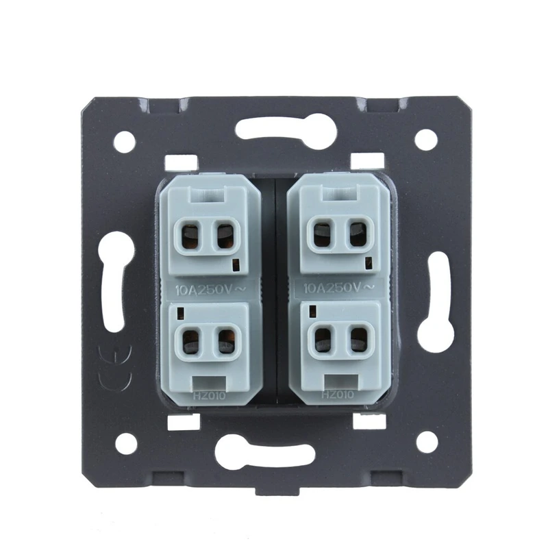 Універсальна подвійна розетка LIVOLO, золота, 2 стандарти в 1 (EU/US), з захисними шторками, 16А 250В, модуль (VL-FCT25 16A-2AP) (VL-FCT25/FCT25-2AP)