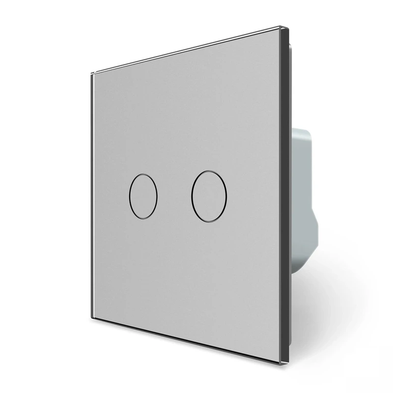 Розумний сенсорний Wi-Fi прохідний/перехресний вимикач 2 сенсора Livolo сірий скло (VL-C7FC2SNY-2G-IP)