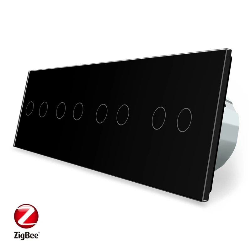 Розумний сенсорний ZigBee вимикач 8 сенсорів (2-2-2-2) Livolo чорний (VL-C708Z-12)