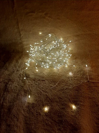 Гірлянда-кластер, срібна струна, 11 м, "Luca Lighting", теплий білий