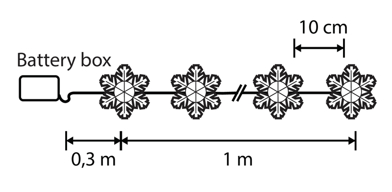 Гірлянда-струна "Сніжинка", "Luca Lighting", 1,3 м, 10 LED теплий білий