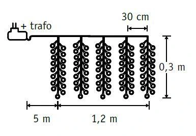 Гірлянда "Біла бахрома", "Luca Lighting", 7,7 м, холодний білий