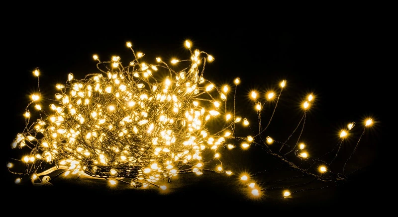 Гірлянда-кластер, чорна струна, "Luca Lighting", 8 м, теплий білий