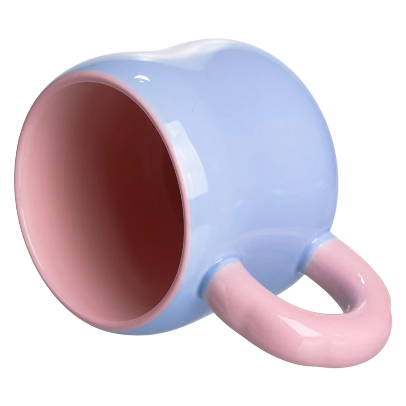 Чашка порцелянова з магнітом Бант 400 (мл) подарункова кружка прикольна чашка для дітей на подарунок Блакитний з рожевим FM-52D