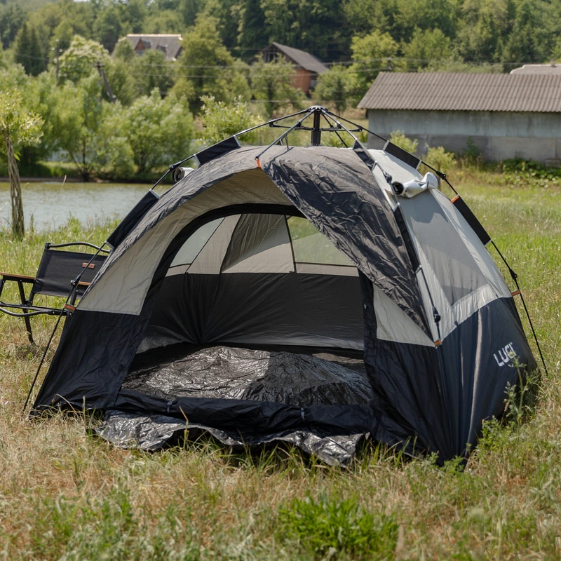 Намет автоматичний тримісний 2 на 2 (м) кемпінговий туристичний LU-016B Чорний