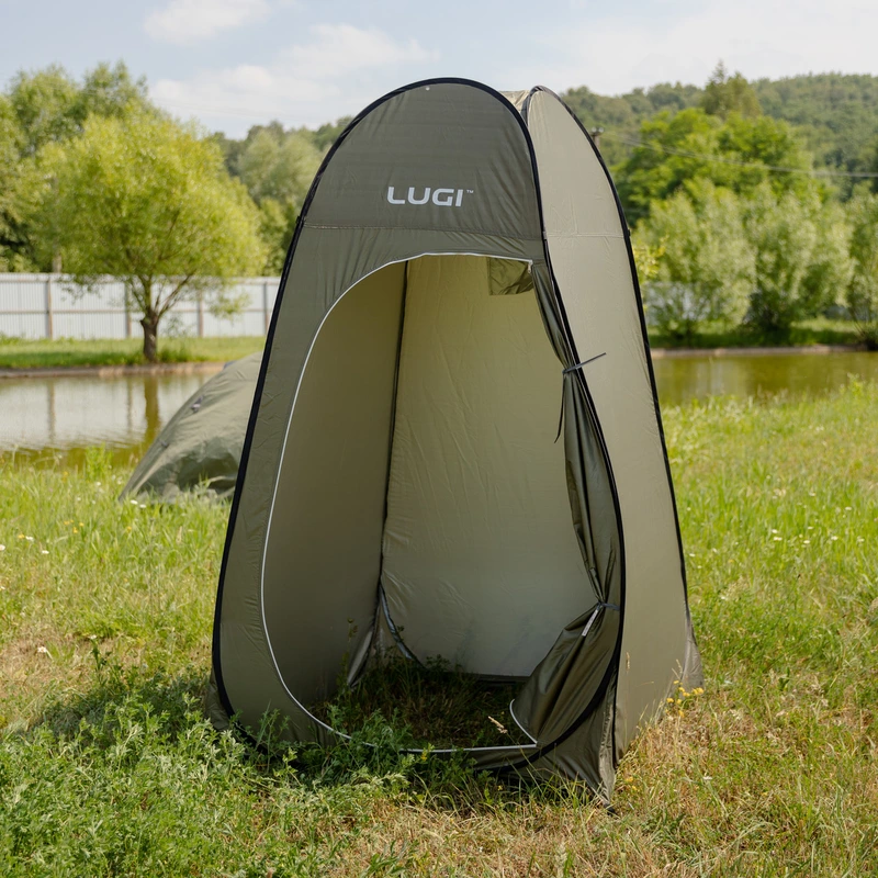 Намет душ-туалет для кемпінгу автомат 120×120×190 (см) тент для душу та туалету туристичний LU-015DGR Хакі