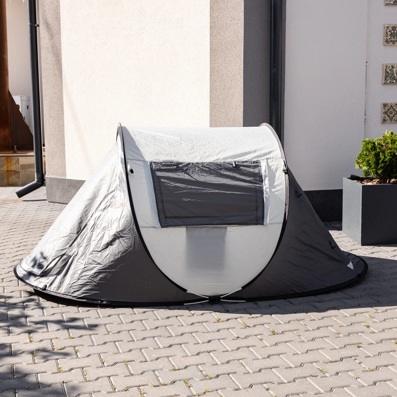 Намет туристичний 245×145×100 (см) кемпінговий для риболовлі 2 х місний Сірий LU-030BE