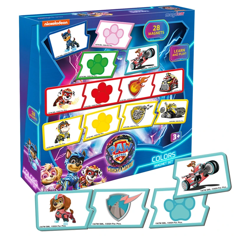 Набір магнітів Щенячий патруль Вивчаємо кольори ML4034-21, 28 магнітів