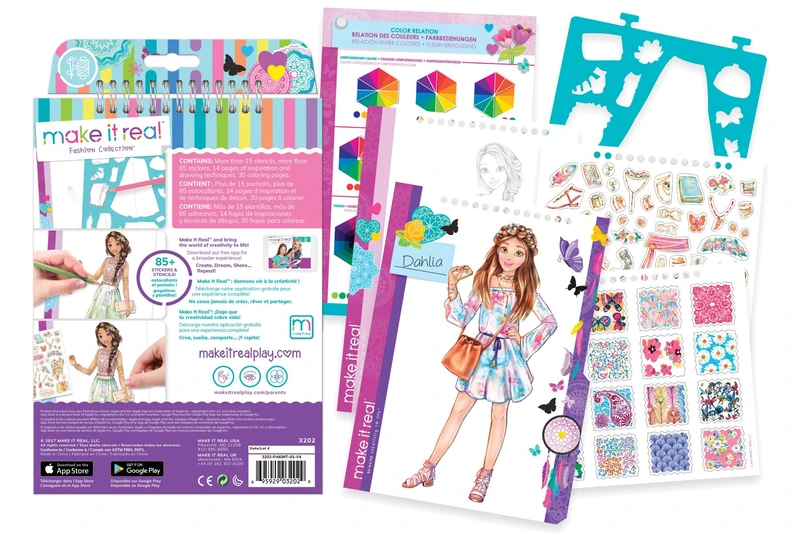 Make it Real: Блокнот з трафаретами для створення модних колекцій “Квіткова фантазія”