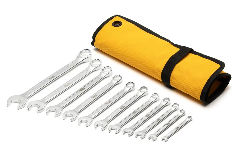 Ключі комбіновані MASTERTOOL COLD FORGED набір 11 шт (6/8/10/11/12/13/14/15/17/19/22 мм) 31CrV3 DIN 3113 у чохлі 72-1111