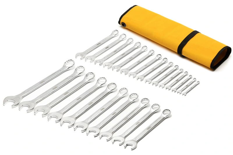 Ключі комбіновані MASTERTOOL COLD FORGED набір 25 шт (6–28/30/32 мм) 31CrV3 DIN 3113 у чохлі 72-1125