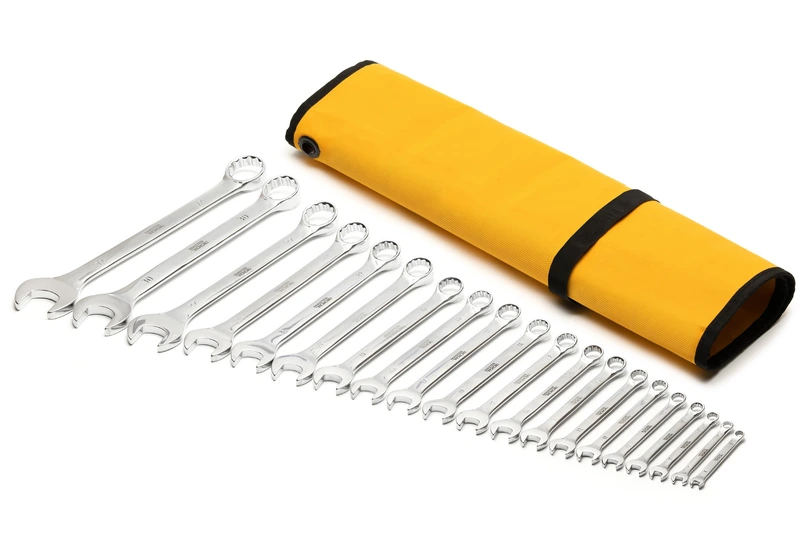 Ключі комбіновані MASTERTOOL SATIN FINISH набір 20 шт (6–19/21/22/24/27/30/32 мм) CrV DIN 3113 у чохлі 71-2120