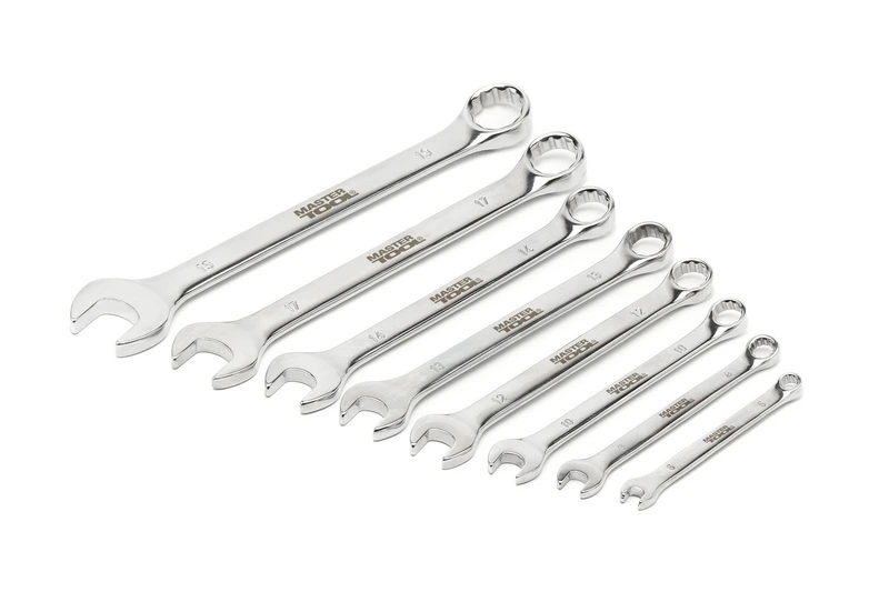 Ключі комбіновані MASTERTOOL SATIN FINISH набір 8 шт (6/8/10/12/13/14/17/19 мм) CrV DIN 3113 71-2108