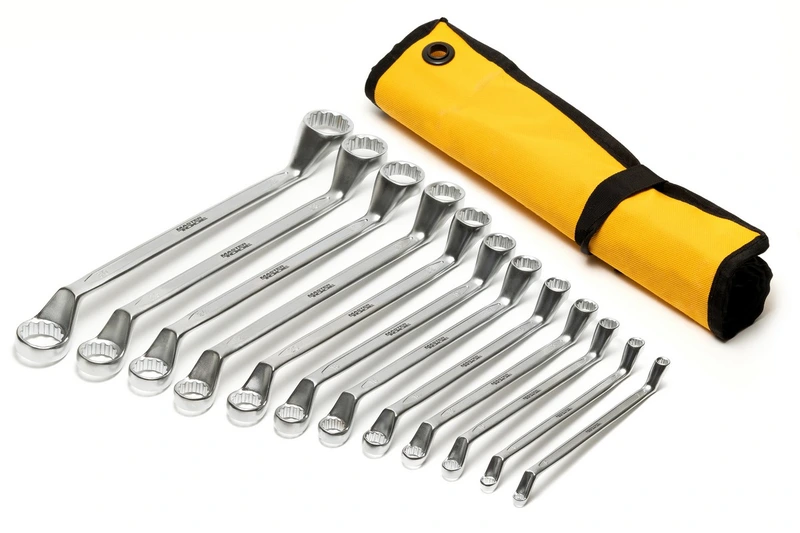 Ключі накидні MASTERTOOL COLD FORGED набір 12 шт (6–25/27/28/30/32 мм) 31CrV3 DIN 897 у чохлі 72-3212