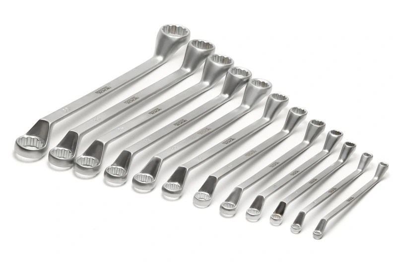 Ключі накидні MASTERTOOL SATIN FINISH набір 12 шт (6–25/27/28/30/32 мм) CrV DIN 838 72-3112