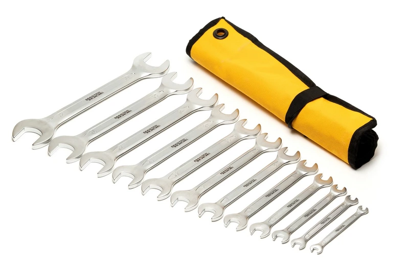 Ключі ріжкові MASTERTOOL COLD FORGED набір 12 шт (6–25/27/28/30/32 мм) 31CrV3 DIN 3110 у чохлі 70-1112