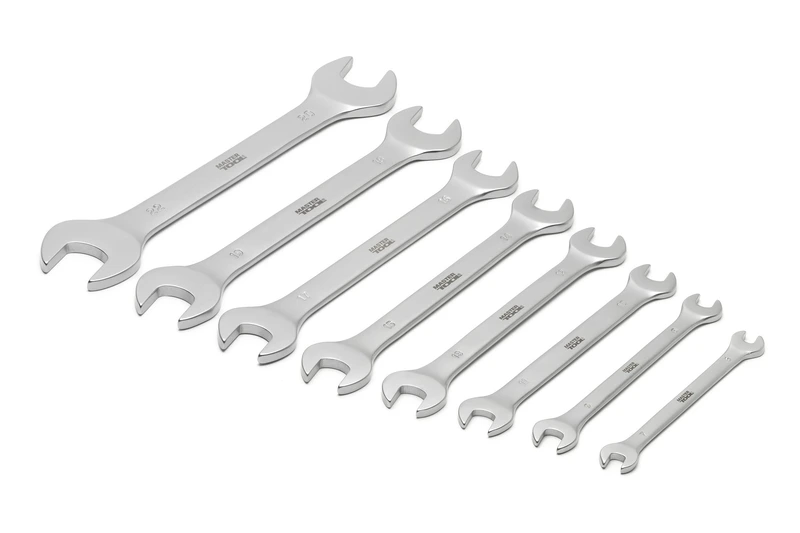 Ключі ріжкові MASTERTOOL SATIN FINISH набір 8 шт (6–20/22 мм) CrV DIN 3110 70-2108
