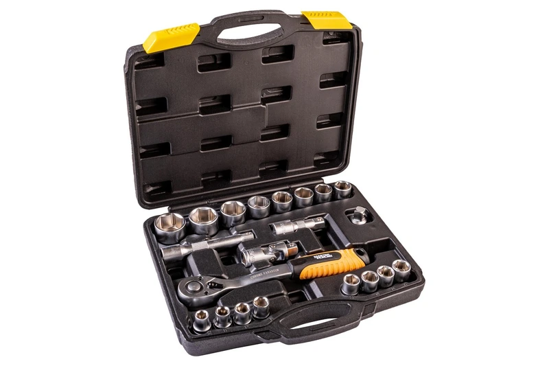 Набір головок 1/2" 10–32 мм, CrV (50BV30), тріскачка 72Т, 21 шт, PROFI MASTERTOOL 78-4021-PF