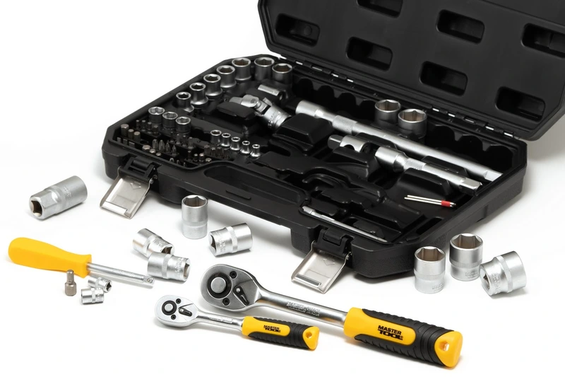 Набір інструментів MASTERTOOL ¼"&½" 72 шт 4-13 мм 10-27 мм CrV кейс з металевими замками 78-5072