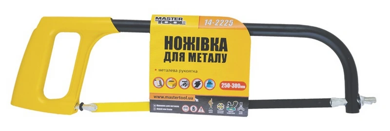 Ножівка по металу MASTERTOOL 250-300 мм із металевою ручкою flex полотно 12.5 мм 24TPI 14-2225
