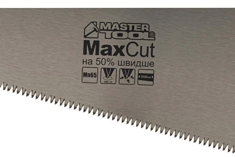 Ножівка столярна MASTERTOOL 7TPI MAX CUT 350 мм загартований зуб 3-D заточування поліроване 14-2035