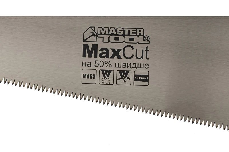 Ножівка столярна MASTERTOOL 7TPI MAX CUT 450 мм загартований зуб 3-D заточування поліроване 14-2045
