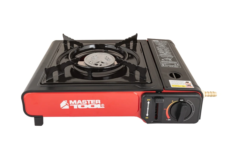 Плита портативна газова MASTERTOOL з п'єзопідпалом у пластиковому кейсі 2.4 кВт 145 г/год 42 Bar G30/G31 I3В/P(50) 44-5102