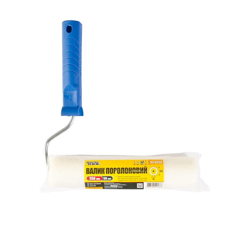 Валик малярський MASTERTOOL Moltopren 50/250 мм Ø 6 мм з ручкою 92-8255-Р