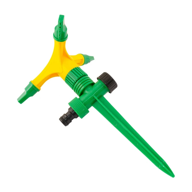 Зрошувач для поливу MASTERTOOL обертовий 3-х ріжковий ½" 12 м на ніжці 92-9322