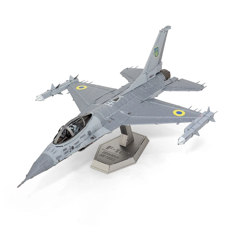 Металевий 3D конструктор "Винищувач F-16 Fighting Falcon на озброєнні Повітряних Сил України", Metal Earth, ME1046U