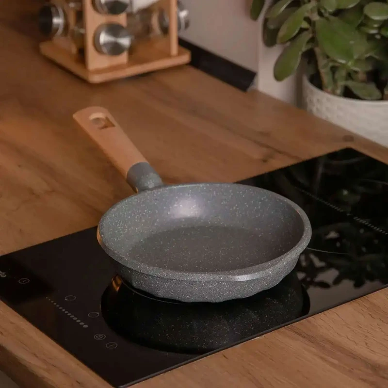 Сковорода алюмінієва 1 л з мармуровим антипригарним покриттям Ø 20 см, товсте дно MGC сірий HP-4-416G