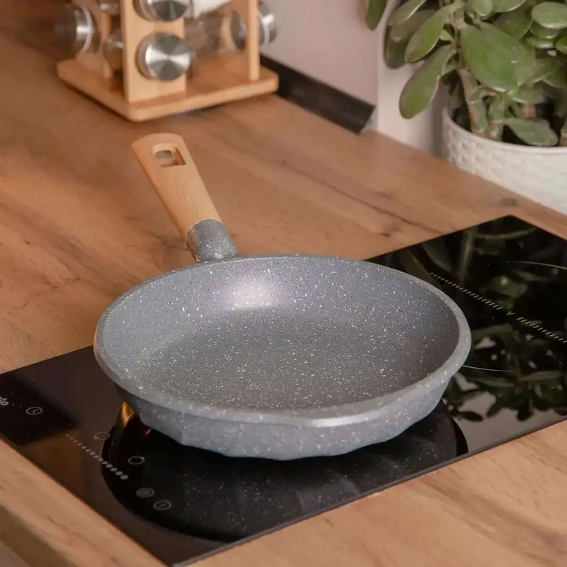 Алюмінієва сковорода 1,4 л, мармурове антипригарне покриття Ø 22 см, товсте дно MGC сірий HP-4-417G