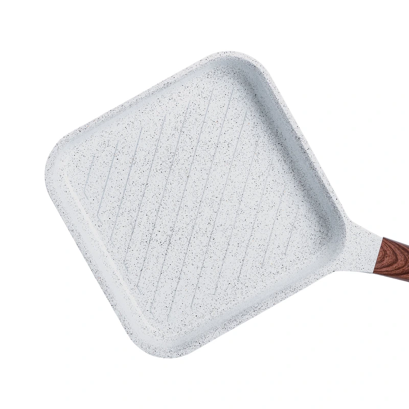 Сковорода-гриль алюмінієва, квадратна, 2,5 л, з антипригарним покриттям, 24 см MGC White HP-4-438W