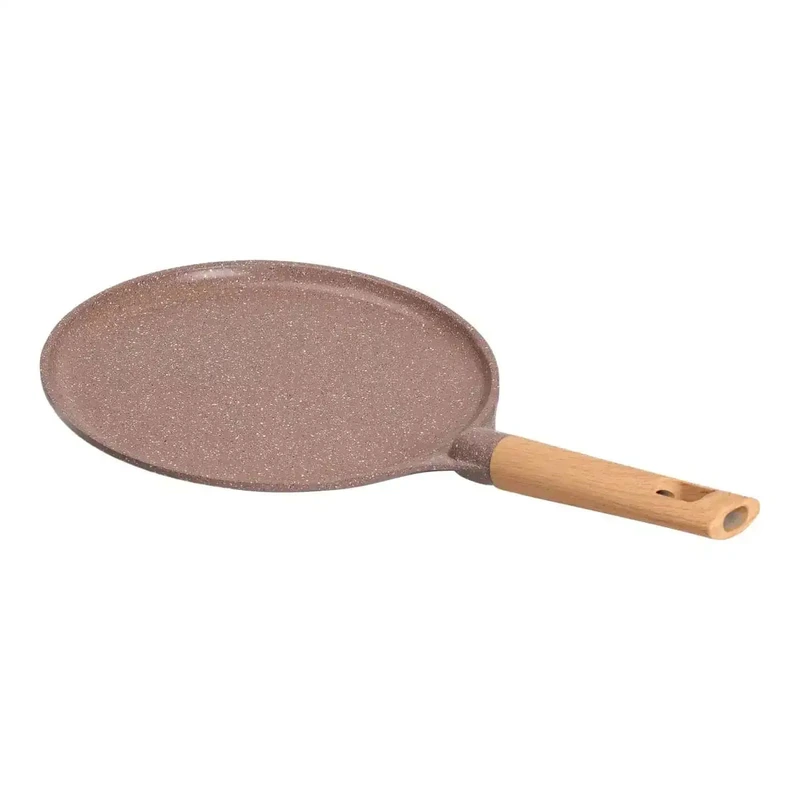 Алюмінієва млинцева сковорода з мармуровим антипригарним покриттям Ø 26 см, товсте дно MGC кавового кольору HP-4-429CO