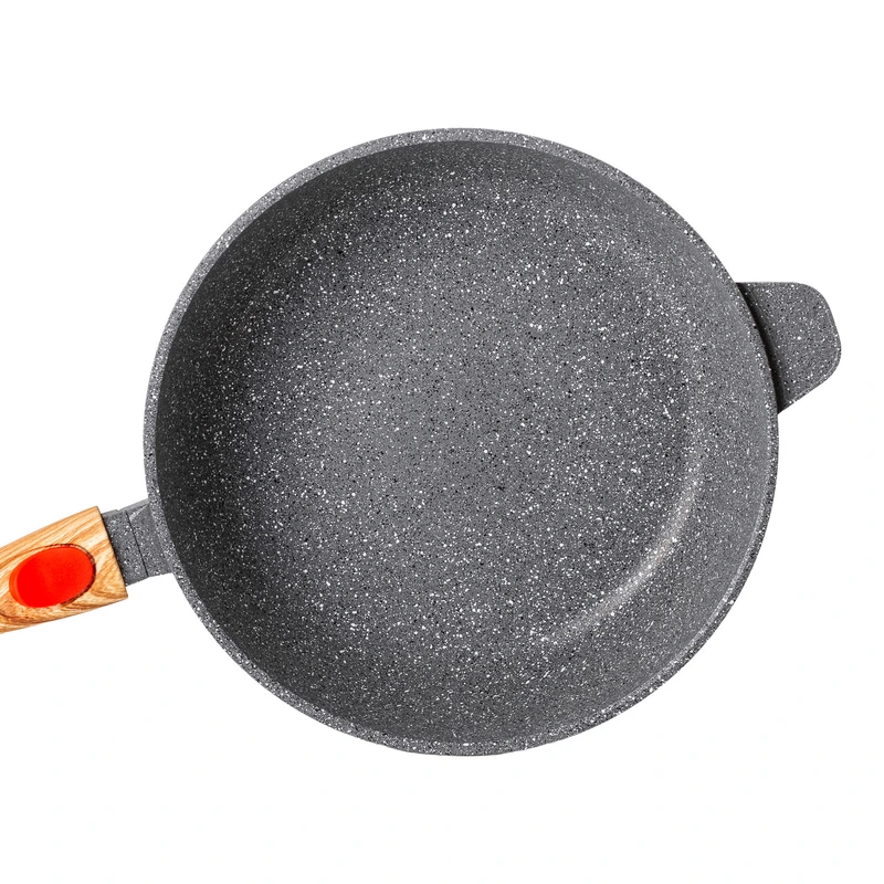 Алюмінієва глибока сковорода (2,8 л) зі скляною кришкою Ø 26 см сіра MGC HP-4-464G