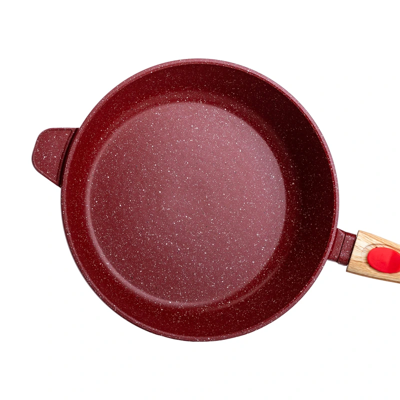 Алюмінієва глибока сковорода (2,8 л) зі скляною кришкою Ø 26 см Червоний MGC HP-4-464R