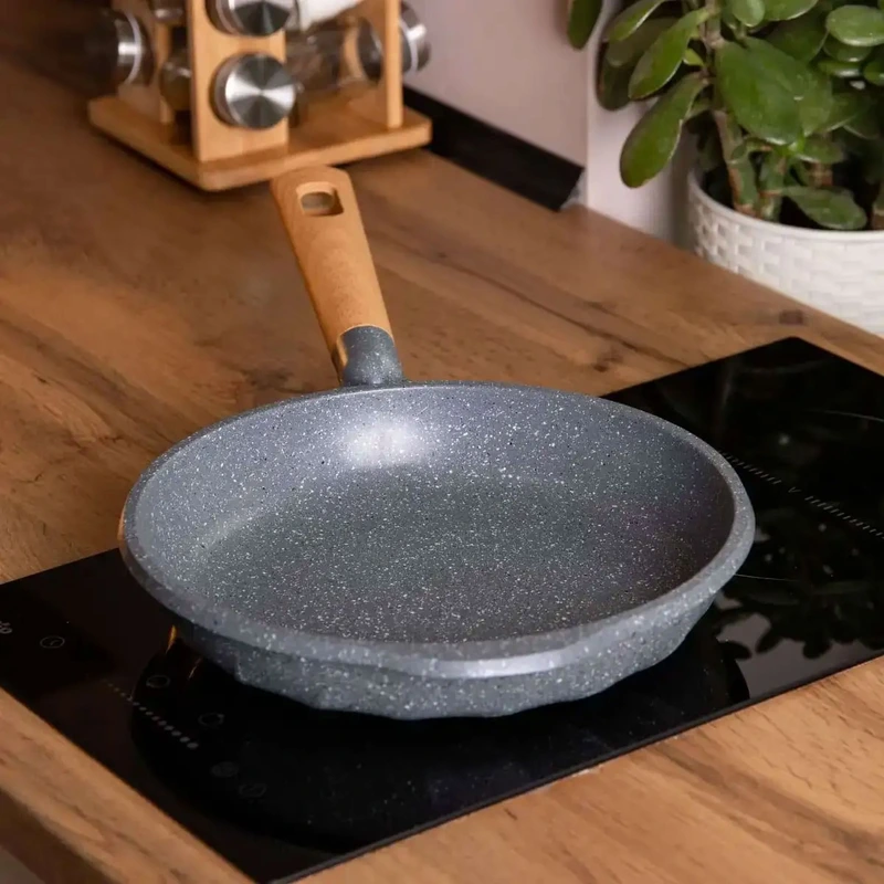 Алюмінієва сковорода 2,8 л, мармурове антипригарне покриття Ø 28 см, товсте дно MGC сірий HP-4-420G