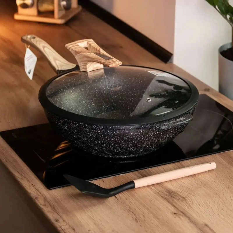 Алюмінієва сковорода 5,8 л, мармурове антипригарне покриття, Ø 32 см, з лопаткою для приготування MGC HP-4-449