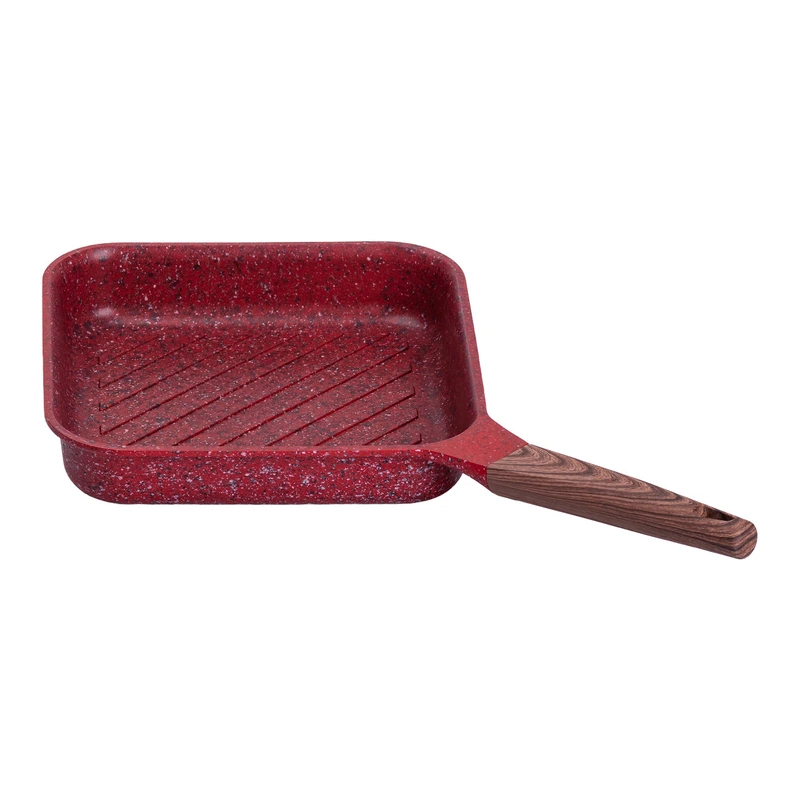 Сковорода-гриль алюмінієва, квадратна, 2,5 л, з антипригарним покриттям, 24 см MGC Red HP-4-443R — фото 5