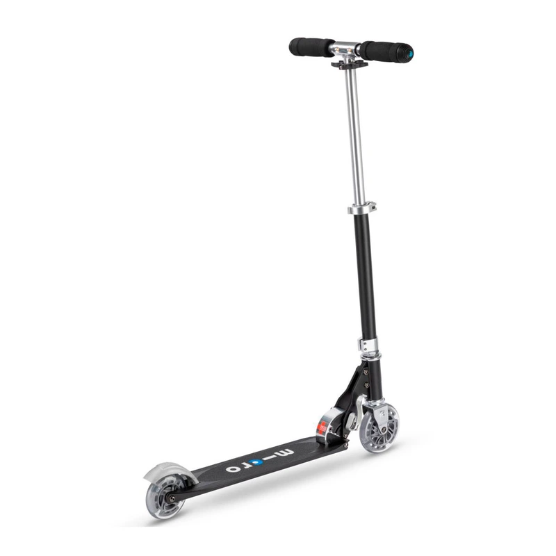 Самокат MICRO серии "Sprite LED" – ЧОРНИЙ (складаний, до 100 kg, двоколісний, світло)