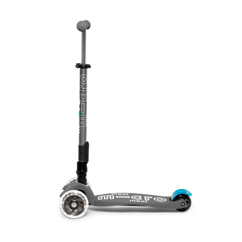 Самокат MICRO серії "Maxi Deluxe LED" – ВУЛКАНІЧНИЙ СІРИЙ (складаний, до 50 kg, триколісний, світло)
