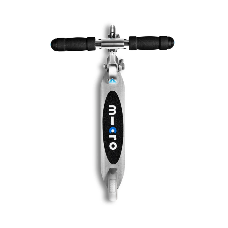 Самокат MICRO серії "Sprite LED" – МАТОВИЙ СРІБЛЯСТИЙ (до 100 kg, двоколісний, світло)