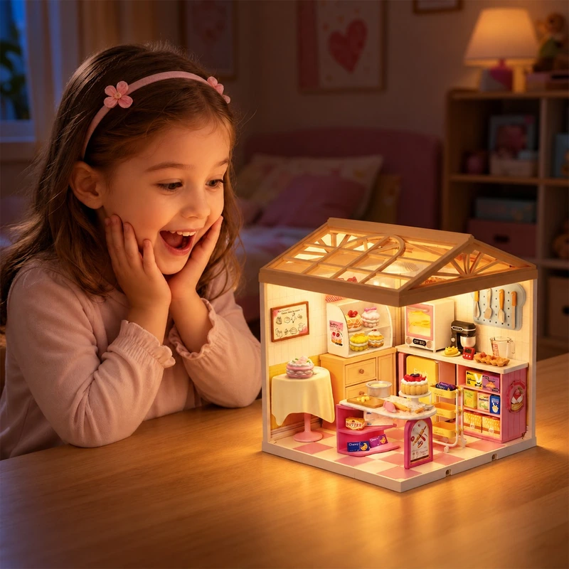 Конструктор-румбокс MINI HOUSE серії "Інтер'єр" – КОНДИТЕРСЬКА (світло)