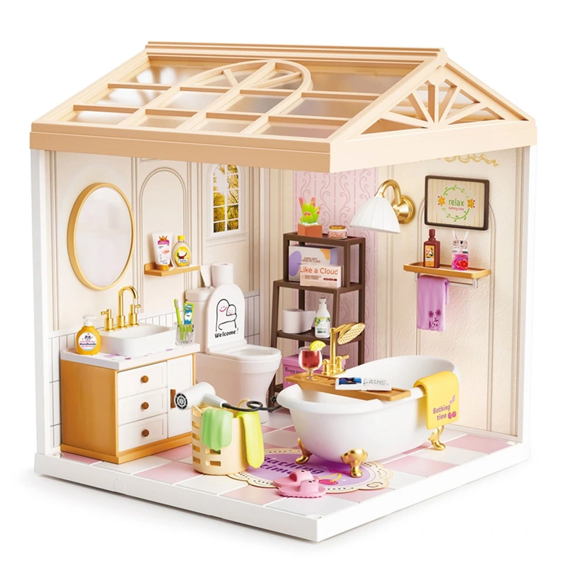 Конструктор-румбокс MINI HOUSE серії "Інтер'єр" – ВАННА КІМНАТА (світло)