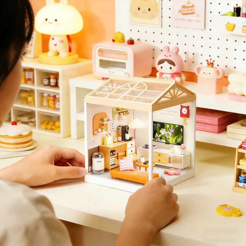 Конструктор-румбокс MINI HOUSE серії "Інтер'єр" – ВІТАЛЬНЯ (світло)