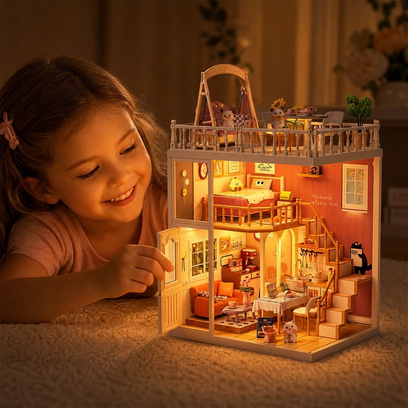 Конструктор-румбокс MINI HOUSE серії "Вілла" – ДІМ МРІЇ (світло)