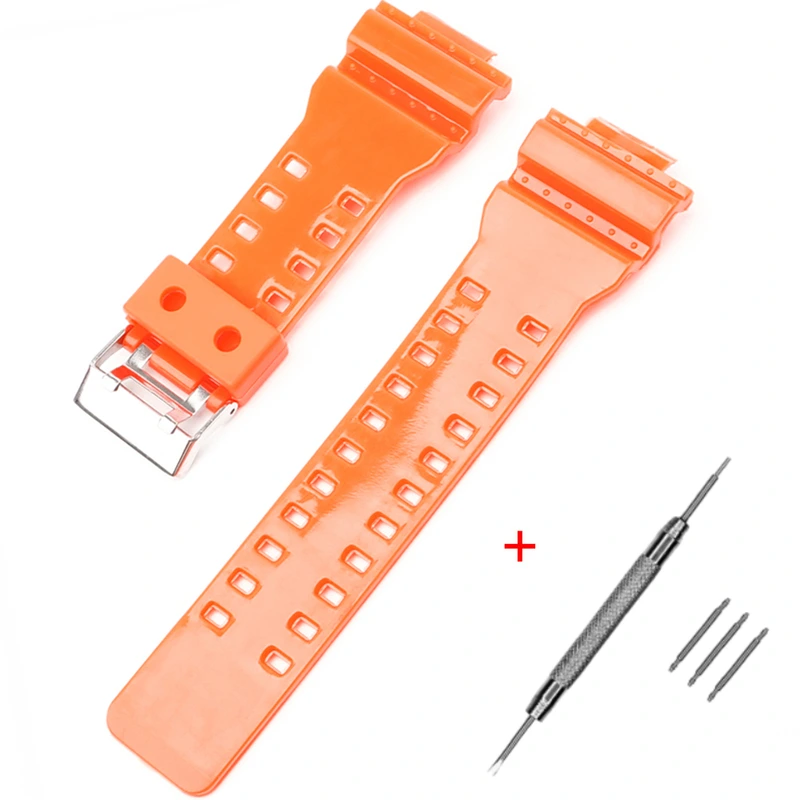 Ремінець для Casio G-Shock GA-100/110 Orange-Glossy SI