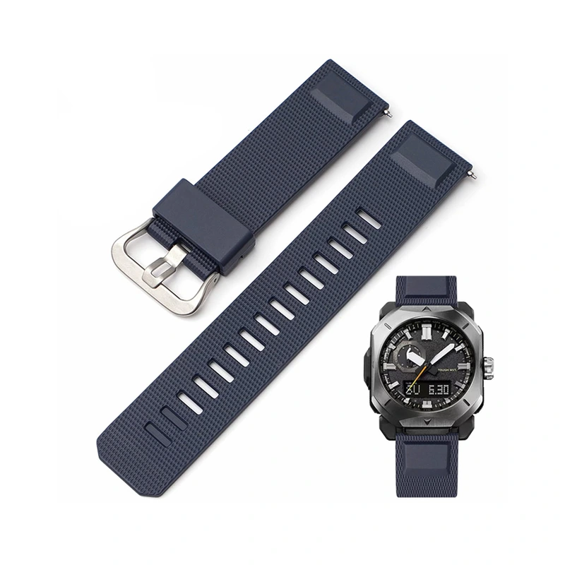 Ремінець для Casio Pro Trek PRW-6900Y Dark Blue SI полімерний темно-синій (1051-1192)