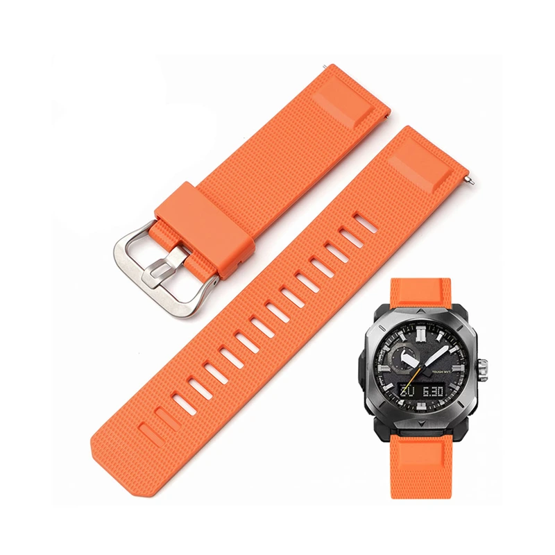 Ремінець для Casio Pro Trek PRW-6900Y Orange SI помаранчевий полімерний 1051-1193